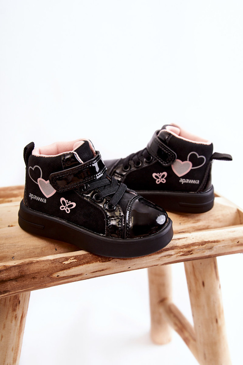 Children's High Sneakers With Velcro Black Cheezi