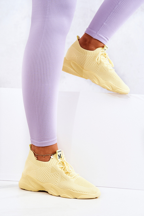 Sneakersy Buty Sportowe Skarpetkowe Żółte Nolene