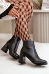 Smooth Women's Heeled Boots Made Of Eco Leather Insulated Black Milisea