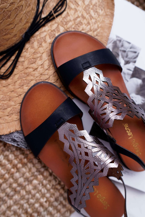 Women's Flat Sandals Sergio Leone SK011 Black Lirielle