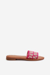 Women's Flat Heel Flip Flops in Fuchsia by Traivea