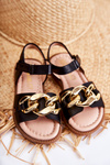 Children's Sandals With Velcro Black Layra 