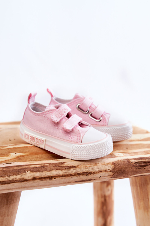 Children's Cloth Sneakers With Velcro BIG STAR KK374083 Pink