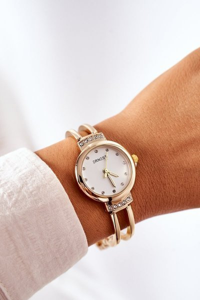 Small Watch On Bracelet With Cubic Zirconia ERNEST Gold