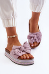 Women's Platform Sandals with Bow Purple Evatria