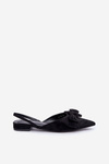 Ballet Flats With Pointed Toes And Bow Black Lotiara