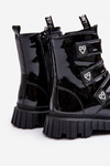 Girls' Lacquered Lined Boots Black Rilina