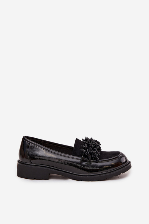 Women's Patent Leather Moccasins S.Barski HY52-369B Black