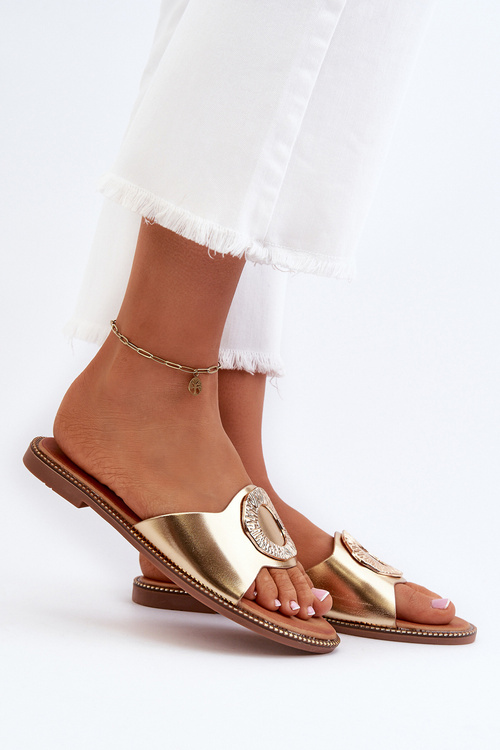 Women's Slippers with Gold Decoration Cilima