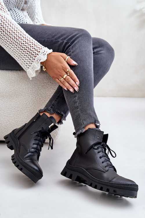 Zazoo 2831 Women's Boots Made Of Natural Leather Black