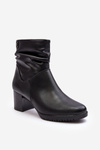 Women's Pleated Boots On Heel Black Liriam