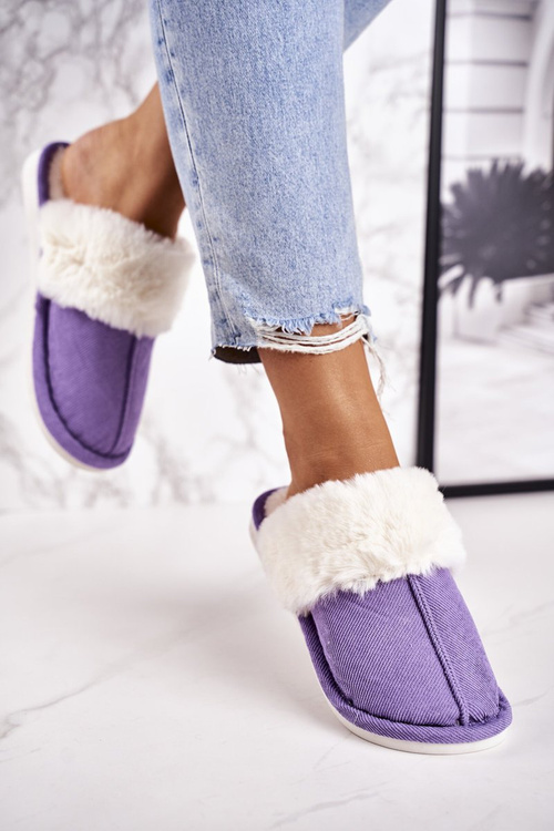 Women's Slippers With Fur Purple Homely
