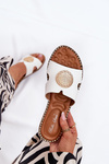 Flat Ladies Slippers With Decorative Detail White Oferry