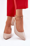 Comfortable Heels On A Block Heel Sergio Leone SK162 Beige