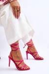 Women's Tied Sandals On A High Heel Fuchsia Meya