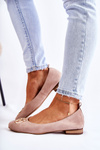 Women's Suede Ballerinas With Nicole 2746 Beige Decoration