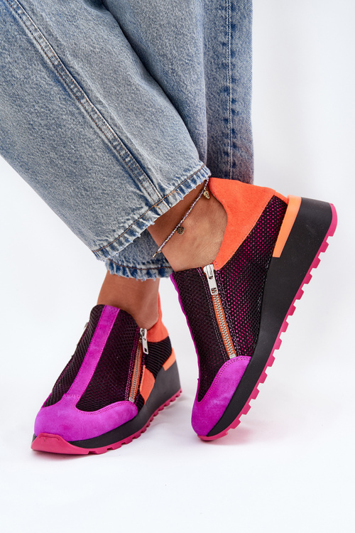 Leather Wedge Sneakers Maciejka Black 06853-15