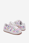 Shiny Girls Sports Shoes With Flowers White Tessina