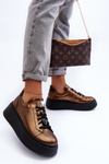 Leather Sports Shoes On Platform Maciejka 06191-24 Copper