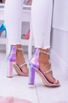 Lu Boo Petrol Purple Zirconia Sandals Taylor