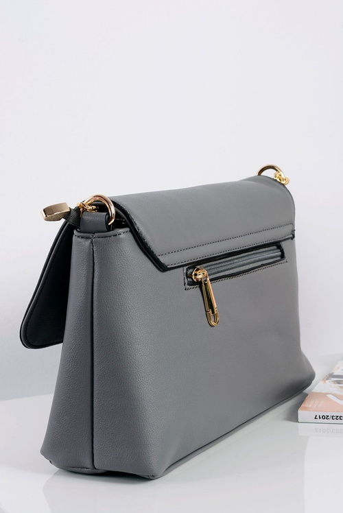 Classic Grey Handbag Women's Letter Purse Gold Chain