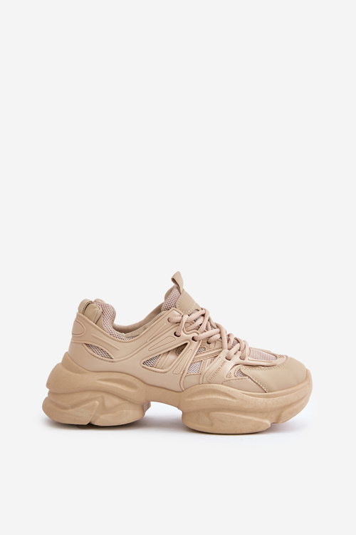 Women's Sneakers on Chunky Sole Beige Amoserna