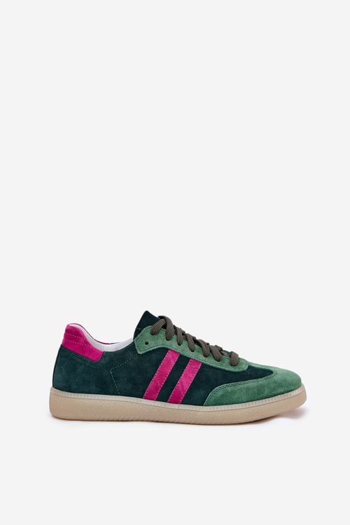 Zazoo N1068 Suede Low Sneakers Women Dark Green