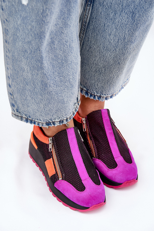 Leather Wedge Sneakers Maciejka Black 06853-15