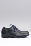 Navy Blue Leather Elegant Massimiliano Half Boots