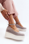 Women's Grey Wedge Espadrilles Malla