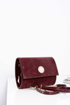 Women's Maroon Suede Elegant Clutch Wallet
