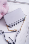 Shoulder Handbag with Golden Chain Grey