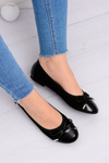 Mobi Black Suede Ballerinas With Bowtie