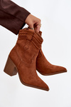 Women's cowboy ankle boots on heel Camel Jessa