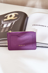 Card Holder Women's Wallet With Keychain Purple Therinore