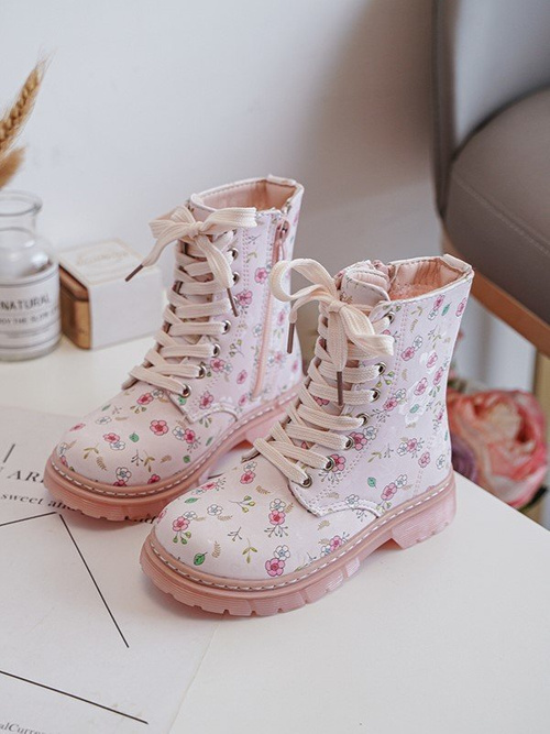 Kids' Insulated Zip-up Boots Pink Dolida