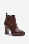 Insulated Women's Heeled Boots Eco Leather Dark Brown Teresine