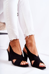 Fashionable Suede Sandals Black Therala
