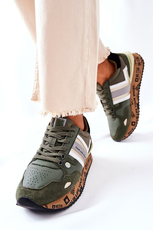 Buty Sportowe Platforma Logo Big Star Khaki II274299