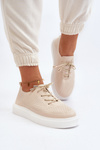 Beige Women's Cutout Sneakers Unassemia