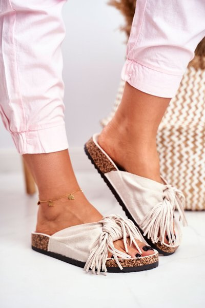 Women's Creamy Tassel Flip-Flops Marina