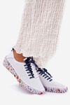 Leather Brogues On Patterned Platform Artiker 52C1713 White-Navy