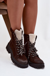 Women's trapper boots made of eco leather chocolate Bellora