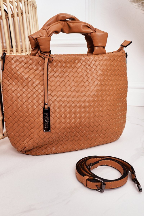 Damska Pleciona Torebka Shopper NOBO NBAG-K1320 Brązowa