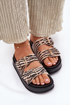 Womens Slippers With Buckles On Platform Zebra Nilatha
