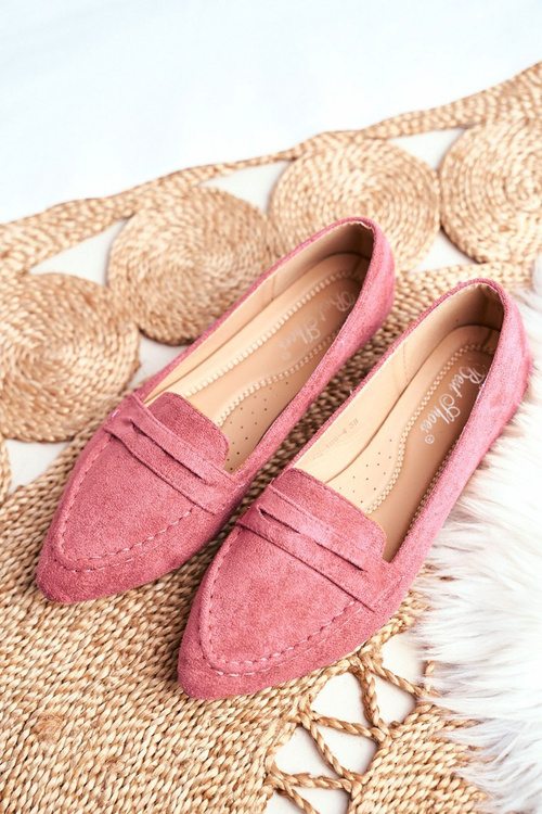 Women's Suede Moccasins CH-1M6 Pink Laveria