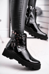 Women’s Boots Lacquered Leather Black Exquisite 1199
