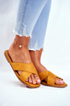 Women's Slides With Cross Straps Yellow Philippines
