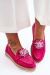 Women's Platform Moccasins with Stones Fuchsia Elonore