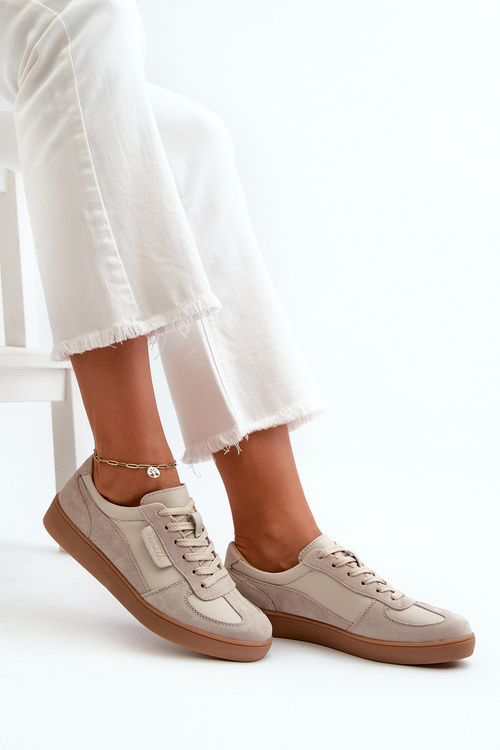 Women's Leather Sneakers Grey Vinceza 7333